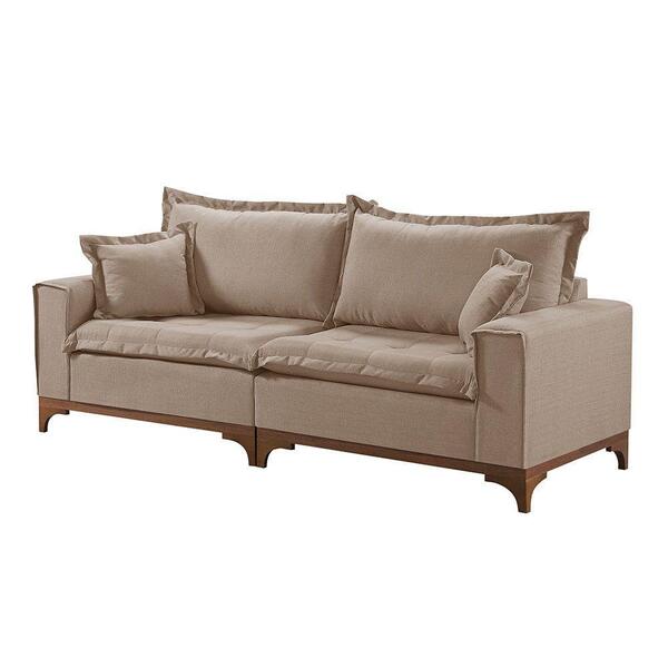 Sofá 3 Lugares Living M-47 Veludo Martins Bege