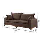 Sofá 3 Lugares Living M-47 Veludo Martins Marrom