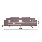 Sofa 3 Lugares Living Monet Base De Madeira Boucle 220 Cm Beg