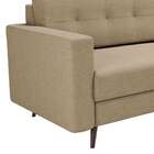 Sofá 3 Lugares Living Pé Palito Linho Cotton Bege 180 Cm