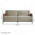 Sofá 3 Lugares Living Preto/linho Bege 3970 - Mais Decor