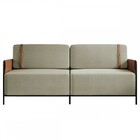 Sofá 3 Lugares Living Preto/linho Bege 3970 - Mais Decor