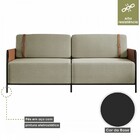 Sofá 3 Lugares Living Preto/linho Bege 3971 - Mais Decor