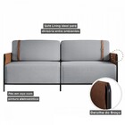 Sofá 3 Lugares Living Preto/linho Cinza 3970 - Mais Decor