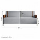 Sofá 3 Lugares Living Preto/linho Cinza 3970 - Mais Decor