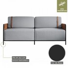 Sofá 3 Lugares Living Preto/linho Cinza 3970 - Mais Decor