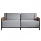 Sofá 3 Lugares Living Preto/linho Cinza 3970 - Mais Decor