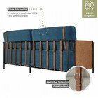 Sofá 3 Lugares Living Preto/linho Jeans Azul 3970 - Mais Decor