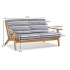 Sofá 3 Lugares Lótus Stain Jatobá Acquablock Listrado Jatobá/