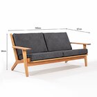 Sofá 3 Lugares Lótus Stain Jatobá Acquablock Preto Jatobá/pre