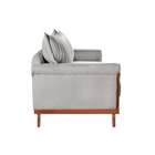 Sofá 3 Lugares Louise Linho Cinza