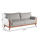 Sofá 3 Lugares Louise Linho Cinza