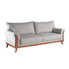 Sofá 3 Lugares Louise Linho Cinza