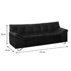 Sofá 3 Lugares Lumiar Veludo  Preto