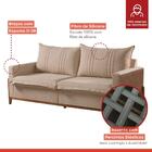 Sofá 3 Lugares M156 Linho Bege Couro Marrom 2 M