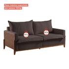 Sofá 3 Lugares M156 Veludo Marrom Couro Marrom 2 M