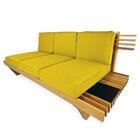 Sofá 3 Lugares Madeira Nobre Maciça Xangai Sala Moderna Amare