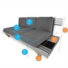 Sofá 3 Lugares Madeira Nobre Maciça Xangai Sala Moderna Bege