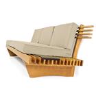 Sofá 3 Lugares Madeira Nobre Maciça Xangai Sala Moderna Bege