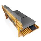 Sofá 3 Lugares Madeira Nobre Maciça Xangai Sala Moderna Cinza