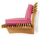 Sofá 3 Lugares Madeira Nobre Maciça Xangai Sala Moderna Goiaba