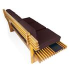 Sofá 3 Lugares Madeira Nobre Maciça Xangai Sala Moderna Marrom