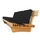 Sofá 3 Lugares Madeira Nobre Maciça Xangai Sala Moderna Preto