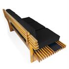 Sofá 3 Lugares Madeira Nobre Maciça Xangai Sala Moderna Preto