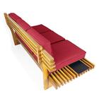 Sofá 3 Lugares Madeira Nobre Maciça Xangai Sala Moderna Verme