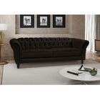 Sofá 3 Lugares Maggiore 200cm Couro Marrom Brilho - Gran Belo