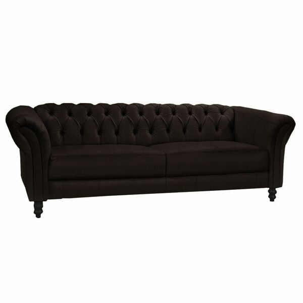 Sofá 3 Lugares Maggiore 200cm Couro Marrom Brilho - Gran Belo