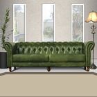 Sofá 3 Lugares Maggiore 200cm Couro Verde - Gran Belo