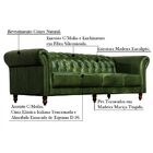 Sofá 3 Lugares Maggiore 200cm Couro Verde - Gran Belo