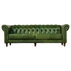 Sofá 3 Lugares Maggiore 200cm Couro Verde - Gran Belo