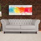 Sofá 3 Lugares Maggiore 220cm Couro Off White G58 - Gran Belo