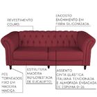 Sofá 3 Lugares Maggiore 220cm Couro Vermelho G58 - Gran Belo