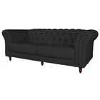 Sofá 3 Lugares Maggiore 240cm Couro Preto G58 - Gran Belo