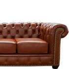 Sofá 3 Lugares Maísa 235cm Couro Marrom - Sallar Home