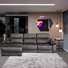 Sofá 3 Lugares Manual 283 Cm Frances Long Couro Marrom - Gran