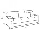 Sofá 3 Lugares Manuela  Marrom Claro