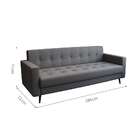 Sofá 3 Lugares Mariah Pé Palito Linho Cotton Cinza