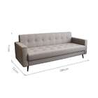 Sofá 3 Lugares Mariah Pé Palito Linho Cotton Cru