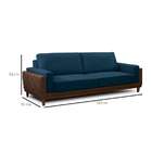 Sofá 3 Lugares Marrocos Veludo Azul 180 Cm