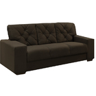 Sofá 3 Lugares Marrom Em Veludo 1,94m Ieoh