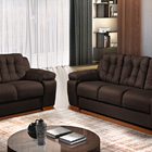 Sofá 3 Lugares Marrom Em Veludo 2,07m Zumthor