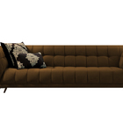 Sofá 3 Lugares Marrom Em Veludo 2,27m Hortênsia