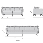 Sofá 3 Lugares Marrom Em Veludo 2,36m Levi