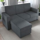 Sofá 3 Lugares Megam Com Chaise Cinza - Vian