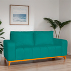 Sofá 3 Lugares Memphis Ultra Conforto Em Madeira Maciça E Sue