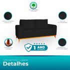 Sofá 3 Lugares Memphis Ultra Conforto Em Madeira Maciça E Sue